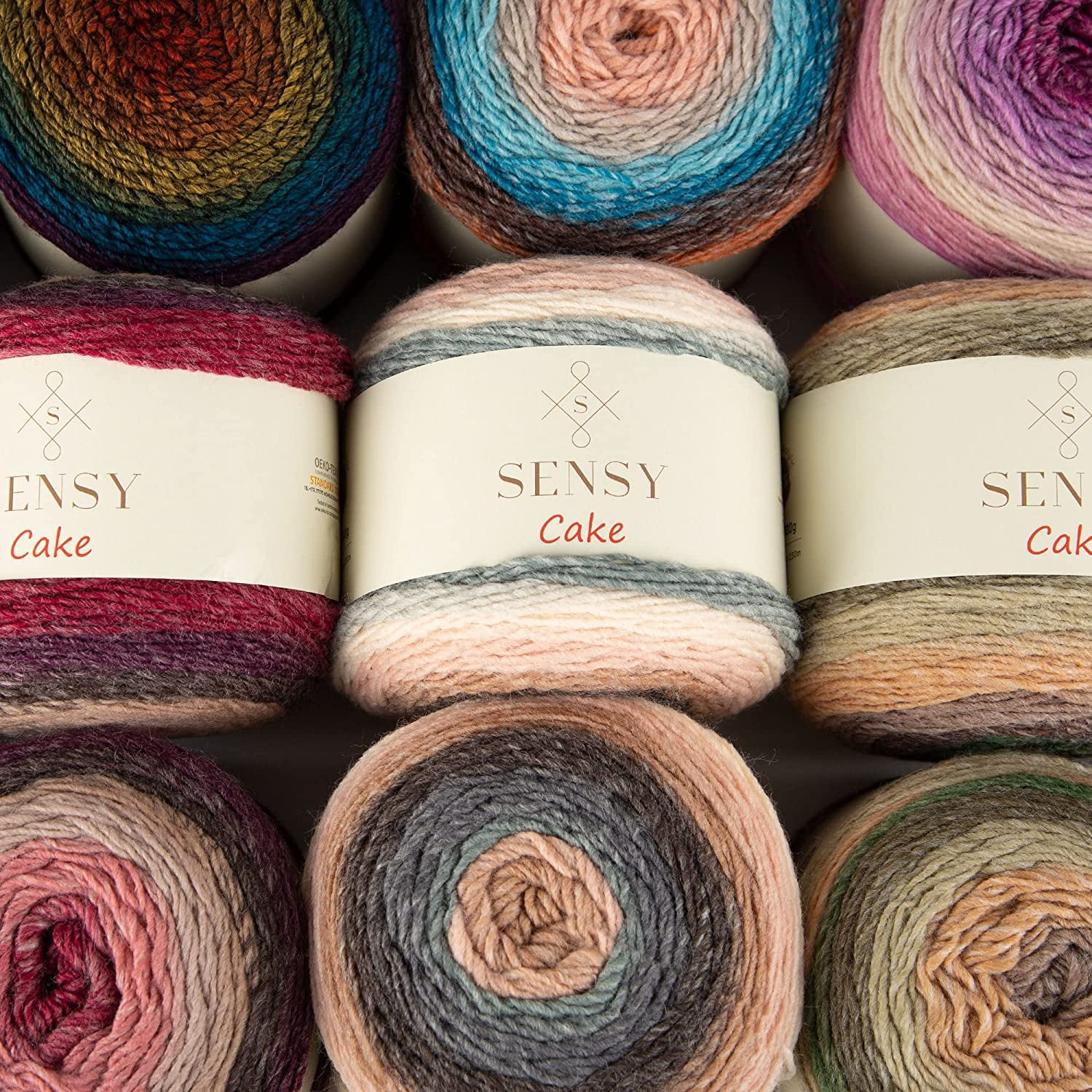 3 Skeins of Sensy Cake Yarn, 5.3 oz, 525 Yards, Multicolor Yarn for Crocheting and Knitting, Craft Yarn, Gauge 3 Light (559)