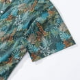 thumbnail image 4 of YIUME Men's Paisley Aloha Shirt Emerald Leaves Button Down Short Sleeve Hawaiian Shirt, 4 of 8