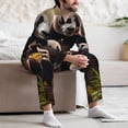 thumbnail image 7 of Naloa Forest Panda Men’s Pajamas Set - Long Sleeve Button Down Sleep Shirt and Pajama Bottoms Sleepwear Set-Medium, 7 of 7