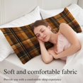 thumbnail image 5 of Brown Checked Body Pillow Cover 20 x 60 Inch Decorative Pillow Cover Farmhouse Tan Brown Buffalo Plaid Lumbar Pillowcase Seasonal Rectangle Cushion Case for Couch Sofa Bed Living Room, 5 of 9