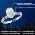 thumbnail image 2 of Gem Stone King PLAT-900 Platinum Simulated White Opal Engagement Ring for Women | 1.00 Cttw | Oval Cabochon 9X7MM | Gemstone October Birthstone | Size 9, 2 of 6