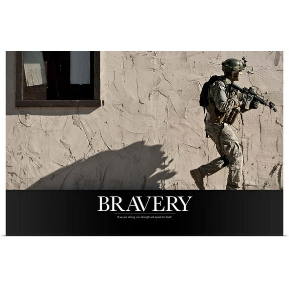 Great BIG Canvas | "US Army Poster: Bravery" Art Print - 24x16