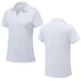 thumbnail image 5 of Tyhengta Women's Golf Polo Shirts Collared V Neck Short Sleeve UPF 50+ Quick Dry Tennis Shirt Dry Fit Moisture Wicking White L, 5 of 7