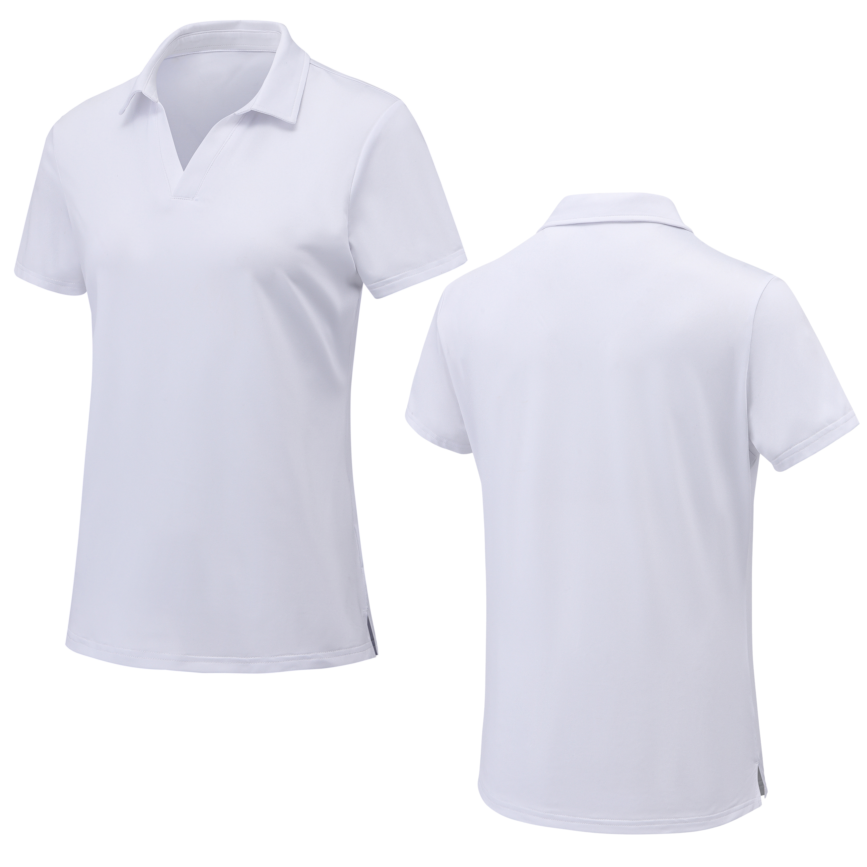 Polos de golf para mujer con cuello y manga corta, protección UPF 50+, secado rápido, tenis, transpirable, blanco, talla L 5