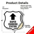 thumbnail image 2 of Diaper Changing Station Up (2 Pack) 4 inch X 4 inch Shield Shaped Heavy Duty 3.2 mil Vinyl Decals Weather Resistant Made in the USA, 2 of 5