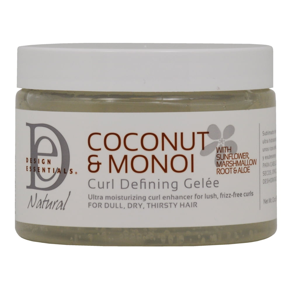 Design Essentials Natural Coconut & Monoi Detangling & Shine Enhancing Curl Defining Gelee, 12 oz