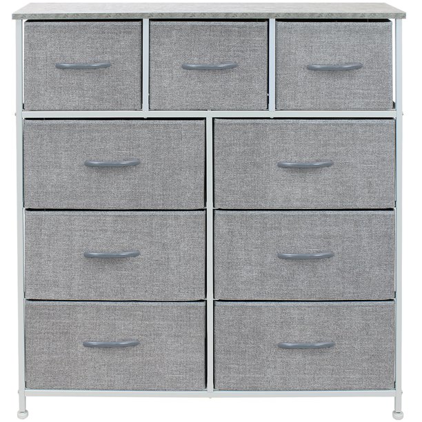 Sorbus Dresser with 9 Drawers Grey