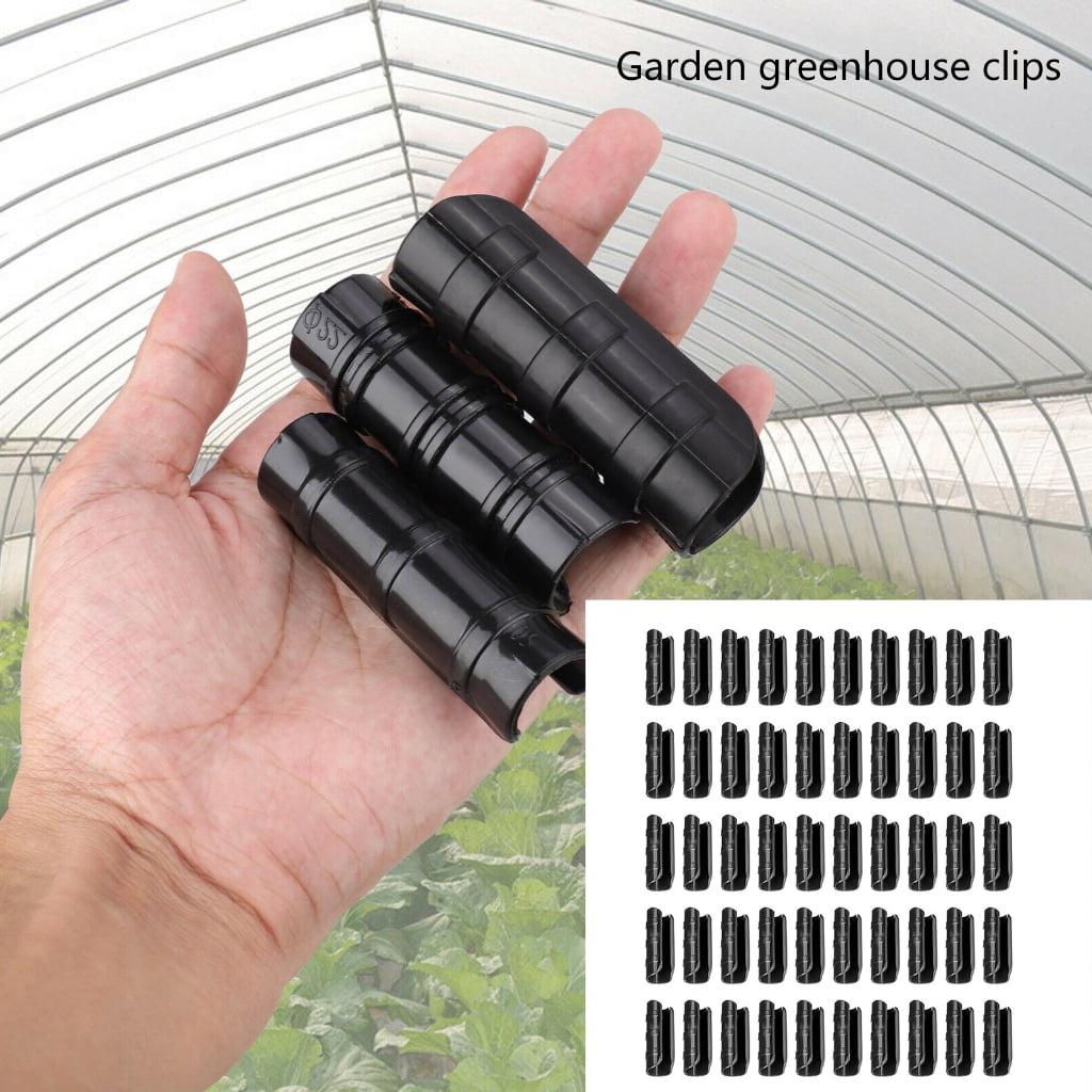 SDFGTstore Pack of 50 ABS Plastic Greenhouse Clips Grip Clamps for Garden Pipe Frame