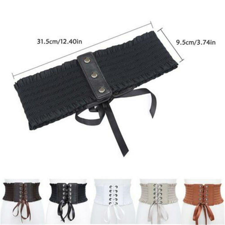 Womens Waist Wide Dress Belt Girls Soft PU Leather Wrap Around Tie