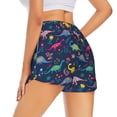 thumbnail image 3 of Goofa Dinosaur Flowers Printed Women 2 in 1 Running Shorts,Quick Dry Athletic Workout Shorts,High Waisted Athletic Shorts with Liner Pockets-, 3 of 9