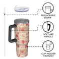 thumbnail image 4 of 40oz Pioneer Flower Floral Print Pattern Insulated Tumbler with Handle, BPA-Free Leak Proof Lid and Straws, Double Wall Vacuum, Hot 12h/Cold 34h, 4 of 6