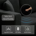 thumbnail image 6 of Gewnee 86.5''Modern Teddy Velvet Sofa with 2 Pillows,Extra-Wide Deep Sofa Couch,Suitable for Living Room,Bedroom,Office,Apartment (Black), 6 of 27