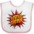 thumbnail image 3 of Inktastic Little Sister Super Hero Girls Baby Bib, 3 of 4