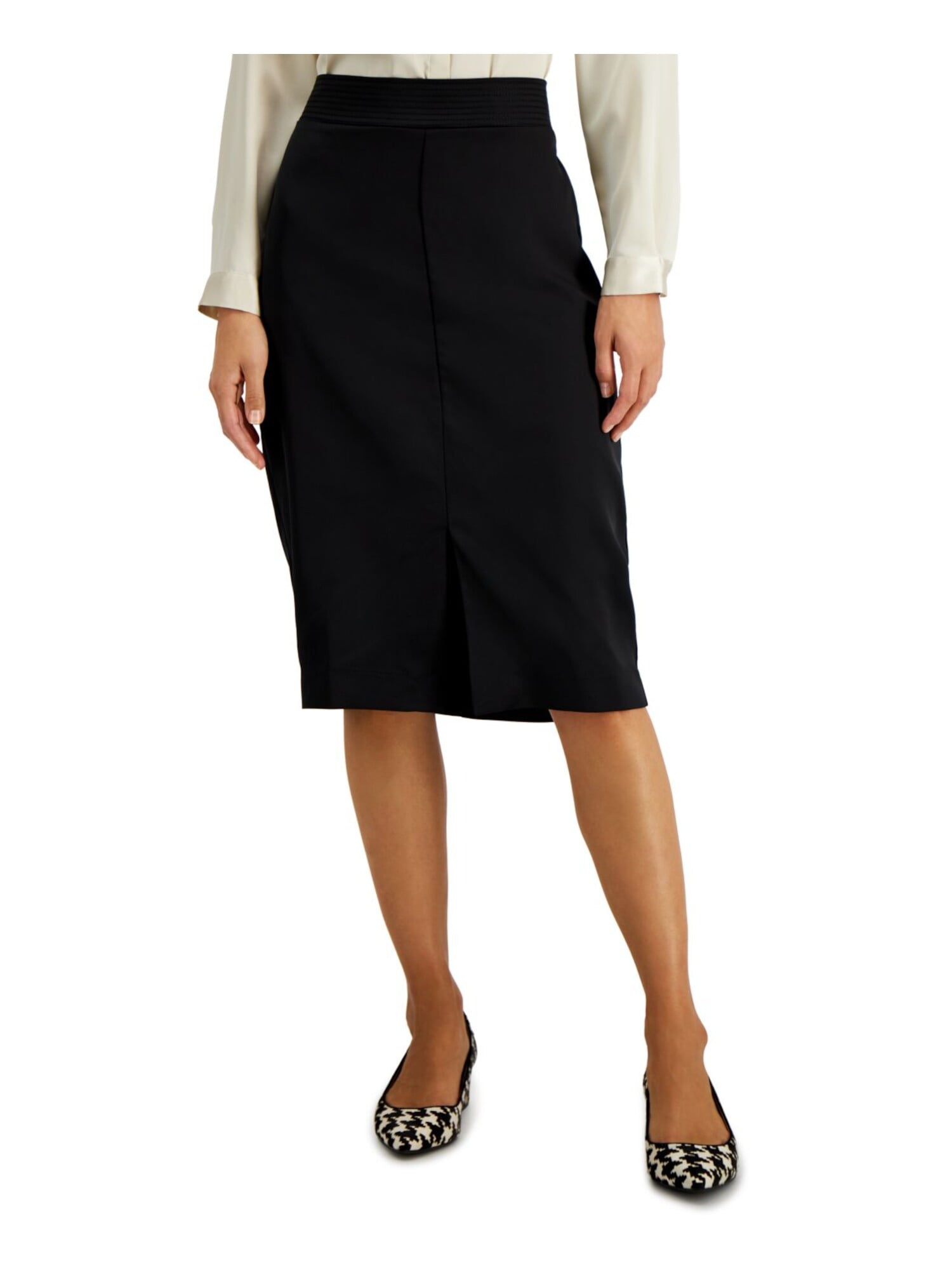 ALFANI Womens Black Knee Length A-Line 