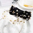 thumbnail image 2 of GOOHOCHY 2 bandas para el pelo, diademas de perlas, diademas con joyas para niñas, diademas anudadas para mujeres y niñas, 2 of 7