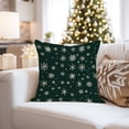 thumbnail image 4 of Ethan Taylor Landscape and Nature Throw Pillow Soft Cushion Cover 'Snowflakes Dark Green Snow Flake' Modern Pattern Decorative Square Accent Pillow Case, 16x16 Inches, Green, White, 4 of 5