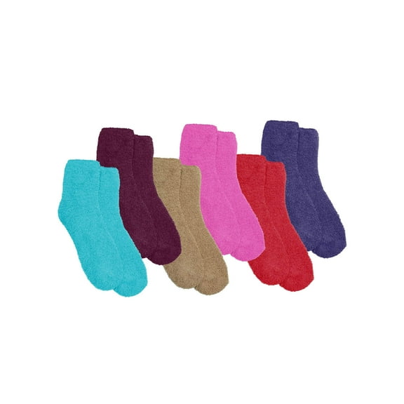 Cozy 6 Pack Assorted Warm Fuzzy Socks For Women
