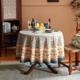 thumbnail image 2 of Mantel redondo de 170 cm, estampado floral vintage, color azul, 2 of 9
