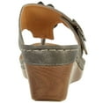 thumbnail image 2 of GOOD CHOICE Womens Gray Flower 1" Platform Buckle Accent Cushioned Flora Round Toe Wedge Slip On Thong Sandals 7, 2 of 4