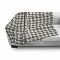 thumbnail image 3 of Stripe Soft Flannel Fleece Throw Blanket, Geometric Themed Pattern with Symmetric Rhombuses with Wavy Lines, Cozy Plush for Indoor and Outdoor Use, 70" x 90", Eggshell Charcoal Grey, by Ambesonne, 3 of 6