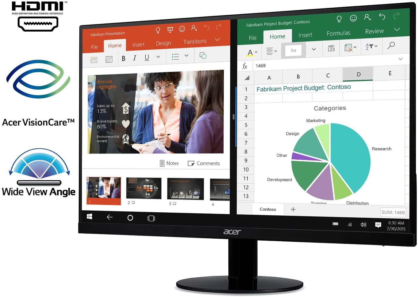 Acer SB220Q LED monitor 21.5