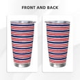 thumbnail image 3 of Fotbe USA Colors Stripes Pattern 20 oz Tumbler Stainless Steel Vacuum Insulated Coffee Ice Cup Double Wall Travel Flask Leak-proof Coffee Cup-Straw Three-piece Set, 3 of 8