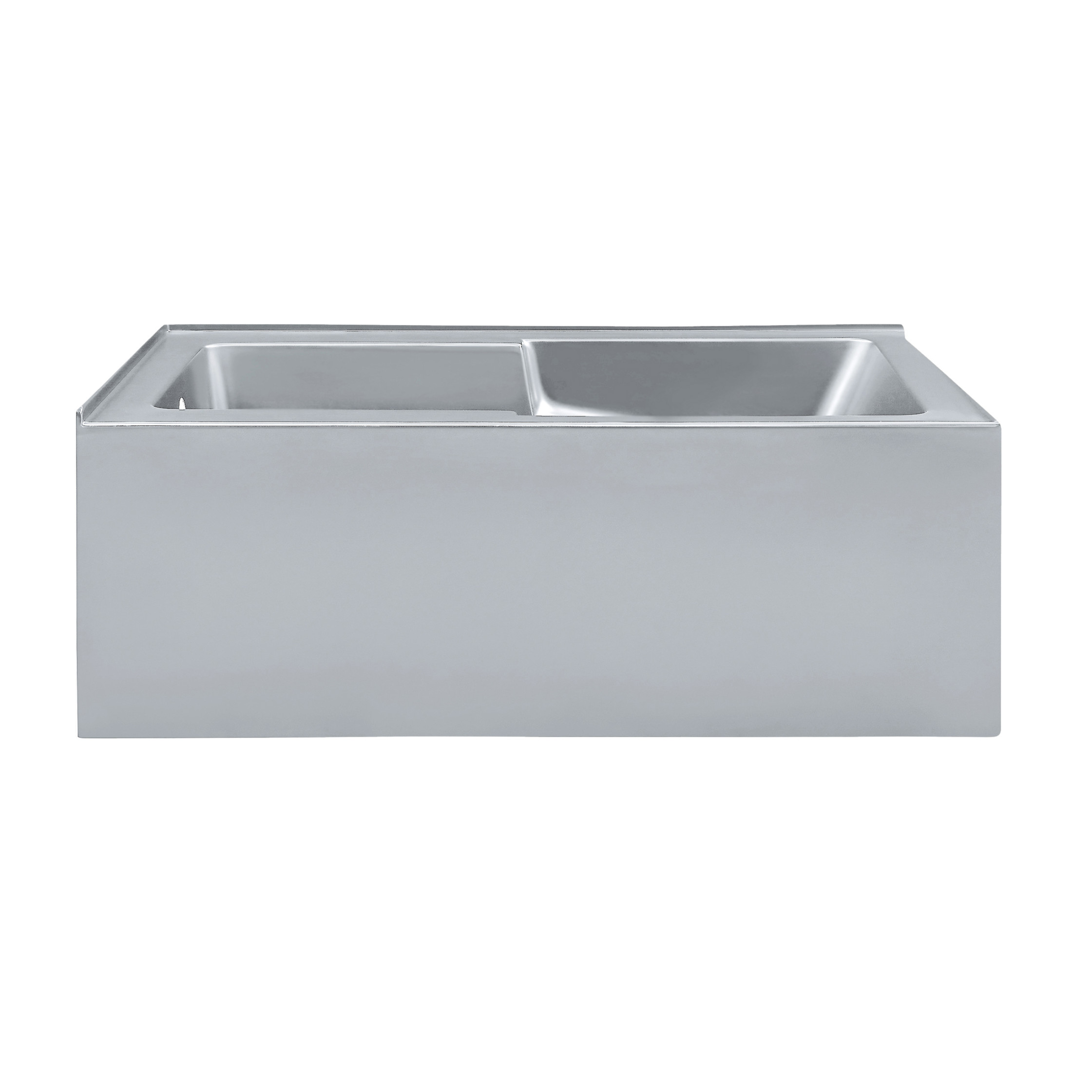 Claire 60 x 32 Left Drain Soaking Alcove Corner Apron Bathtub in Glossy Gray