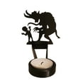 thumbnail image 2 of Halloween Candle Holder Spooky Ghost Tealight Shadow Caster Decorations Skeletons Black Metal Desk Candlestick Holder Ornament for Home Party,Scary Candle Stands Table Decor (Krampusnacht) - A, 2 of 7