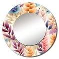 thumbnail image 2 of Designart "Soft Boho Fronds" Floral Rund Mirror For Wall Decor - Large Pink Round Print Mirror - Round Cottage Mirror - Wall Mounted Round Large Mirror - 29" x 29", 2 of 6