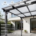 thumbnail image 5 of NETAJE 10'x22' Wall Mounted Gazebo Awnings, Permanent Hardtop Aluminum Pergola with Polycarbonate Roof, Outdoor Patio Canopy Shade Cover for Backyard, Decks, Garden, 5 of 8