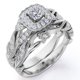 thumbnail image 1 of JeenMata Anillo de Bodas Antiguo con Diamantes Redondos y Filigrana de Diamantes de Estilo Eduardiano, Estilo Art Déco, Engastado en Oro Blanco de 10 K, 1 of 6