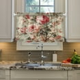 thumbnail image 5 of BZSMCE Set of 2 Pieces Kitchen Window Curtain Fashion Classic Rose Garden Fabric Printed 27x24in/27x36in, 5 of 9