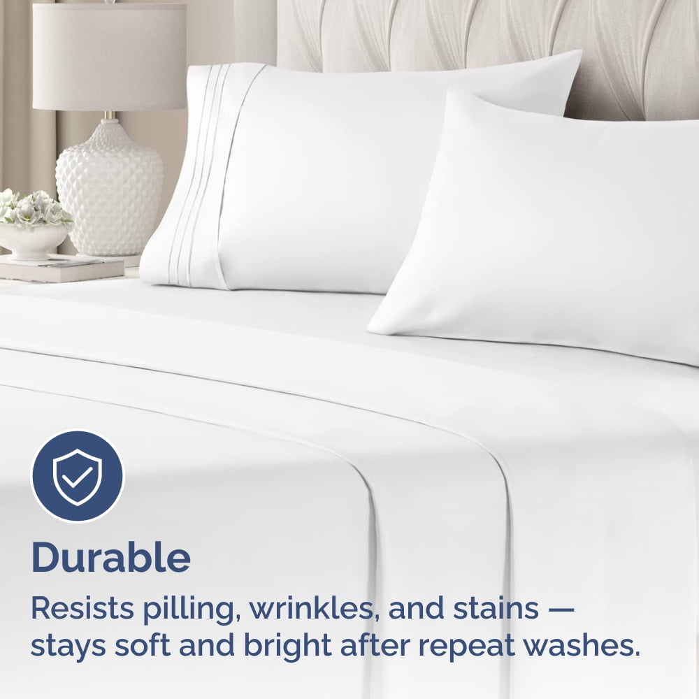 CGK Linens Extra Soft Pillowcases Set of 4 - Queen / Standard Size Hotel Luxury Breathable & Cozy 4-Piece Pillow Covers, White