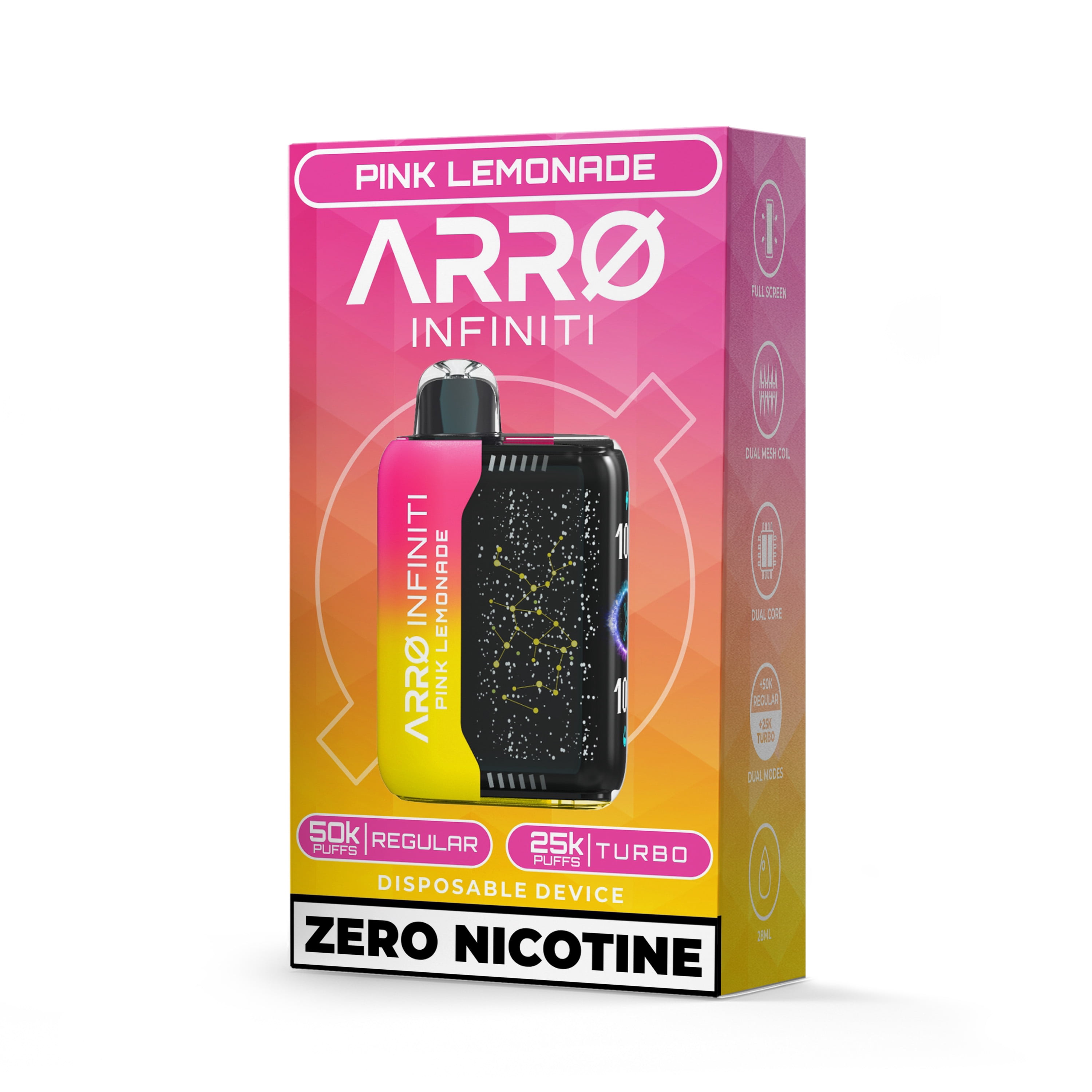 ARRO Infiniti - Pink Lemonade | 0% Nicotine, 40k puffs, Aromatherapy Diffuser