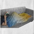 thumbnail image 6 of Yellow and Blue Soft Flannel Fleece Blanket, Abstract Polygon Style Fractal Gradient Geometric Background Art, Cozy Plush for Indoor and Outdoor Use, 70" x 90", Slate Blue Marigold, by Ambesonne, 6 of 6