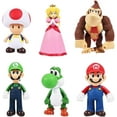 thumbnail image 4 of 6 Pcs Set Mario Toys Bros Super Mary Princess, Turtle, Mushroom, Orangutan, Action Figures, 2 Inch, 4 of 8