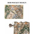 thumbnail image 7 of Boho Kitchen Curtains 45 Inches length, Green Brown Ethnic Tribe Abstract Vintage Western Window Treatment Curtain Drapes, Lightweight Window Panels for Living Room Bedroom, 52"x45", 2 Panels, 7 of 7