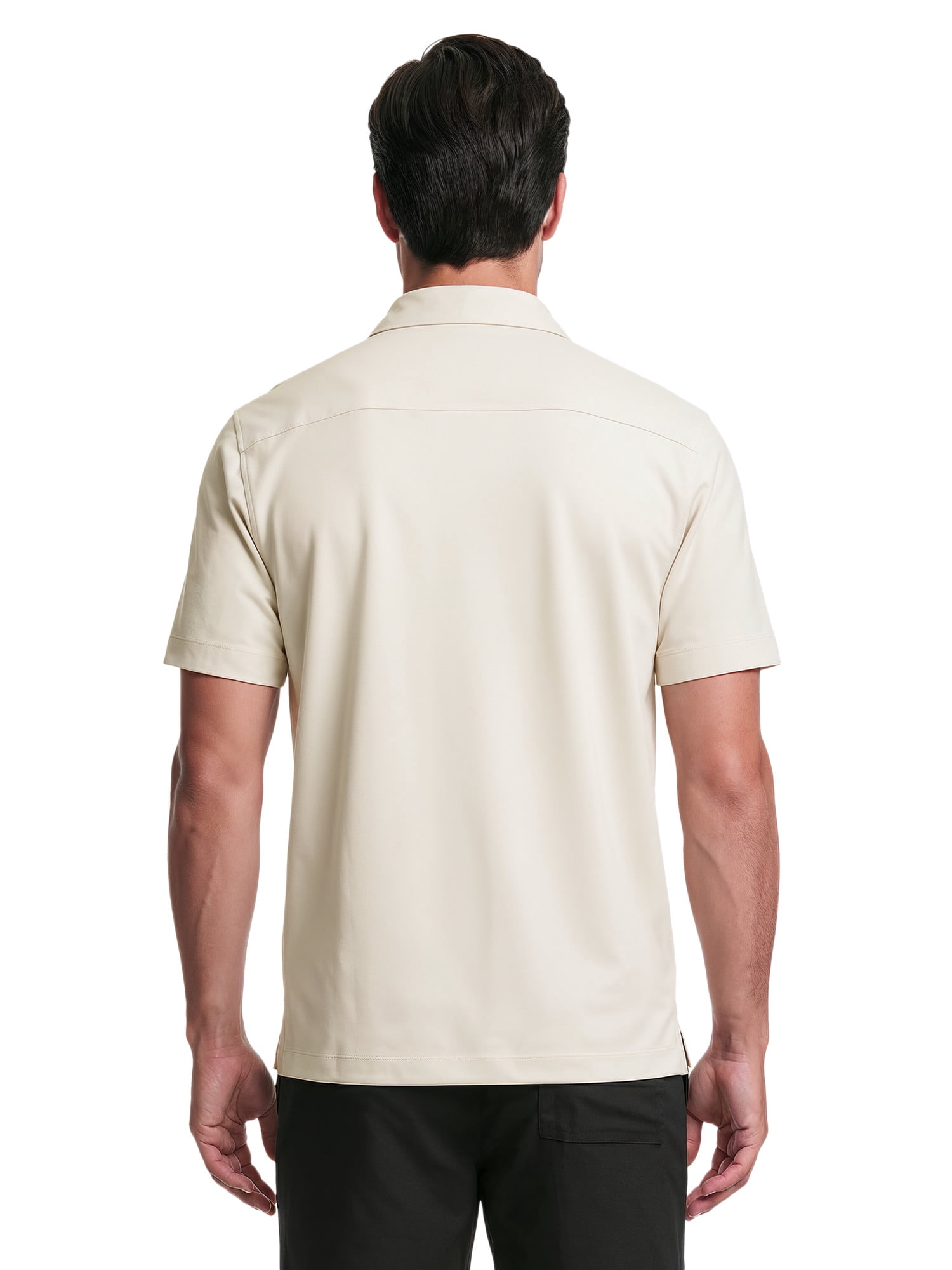 Havanera Men’s and Big Men's L-Shape Embroidered Cotton-Lyocell Short Sleeve Shirt, S-5XL