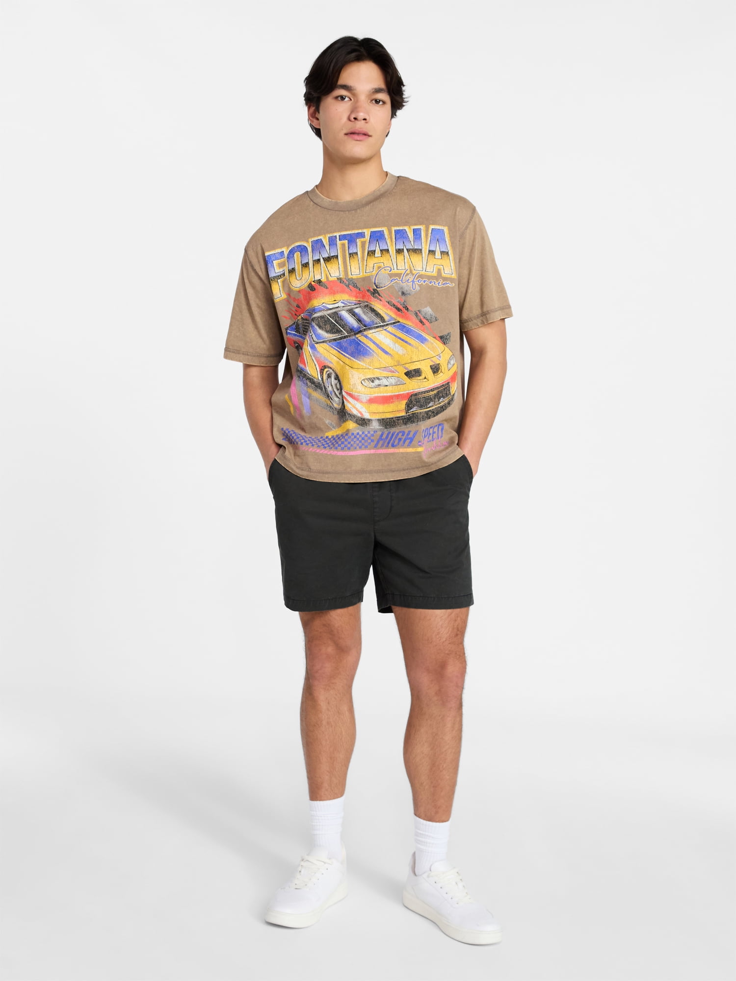 No Boundaries Flat Front Shorts, 6" Inseam, Men's XS-5XL