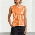 thumbnail image 5 of cocolona Summer Shiny Tank Tops Crew Neck Sleeveless Slim Fit Party Club Shirts Trendy Casual Sparkly Blouses, 5 of 7