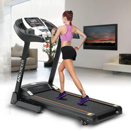 Ancheer Hascon Bluetooth Wifi+12 Running Program 2.25hp Electric Folding Treadmill With Manual Incline App control/Heart Rate Sensor (Best Running Pace App)