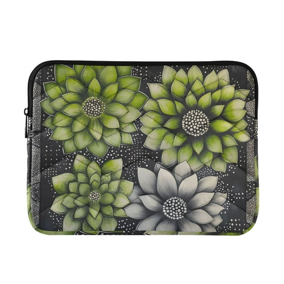 FORMRS 13-13.3 inch Laptop Sleeve Case Soft Carrying Quilted Computer Bag Cover, Gray Floral