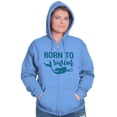 thumbnail image 3 of Mermaid Born to Swim Cute Water Lover Zip Hoodie Sweatshirt Women Brisco Brands S, 3 of 6