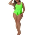 thumbnail image 2 of Agnes Orinda Women's Plus Size 1 Piece Swimsuits High Waisted Tummy Control Push Up Beach Vacation Bathing Suits L Green, 2 of 7