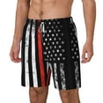 thumbnail image 5 of Mens Swim Trunks Firefighter Firefighting Flag Quick Dry Board Shorts with Compression Liner, 5 of 6