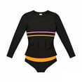 thumbnail image 4 of WERYOUNG Girl's Swimsuit Sets Long Sleeve Crewneck Colorful Striped Tops And Bottom Kids 2 Piece Swimwear Beach Sports Stylish Comfortable Children Beachwear, 4 of 5