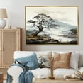 thumbnail image 1 of Designart Large Tree Gold framed wall art, Grey Minimalism Tree Ink euphony , Trees framed wall art decor, Grey Traditional Gold framed wall art, 44x34 inches Gold Frame, 1 of 5