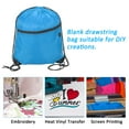 thumbnail image 6 of REGALWOVEN 2Pcs Polyester Drawstring Bag Gym Draw String Backpack Bulk Cinch Sack with Zipper Pocket Blue, Blue, 6 of 7