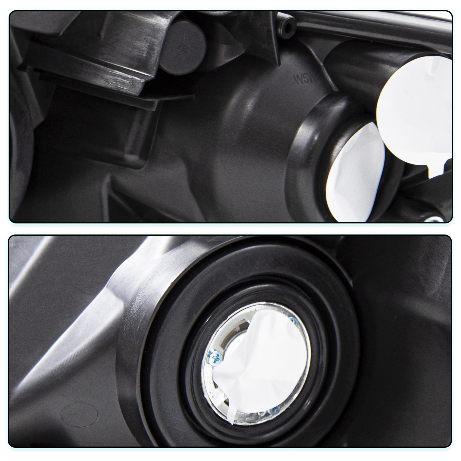 For 2009-2010 Toyota Corolla S CE LE XLE XRS Black Headlights Assembly Lamps Set