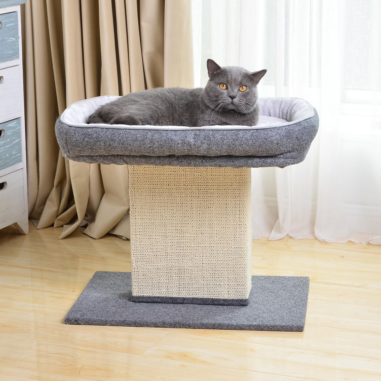 Catry Mellow Small Cat Tree for Large Cats with Scratcher